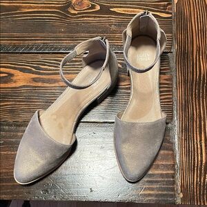 Eileen Fisher Inglewood Metallic Ankle Strap Women's Taupe Flats